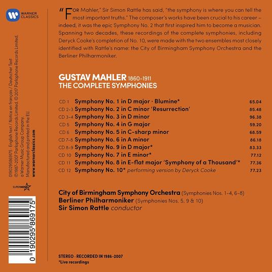 Sinfonie complete - CD Audio di Gustav Mahler,Berliner Philharmoniker,City of Birmingham Symphony Orchestra,Simon Rattle - 2