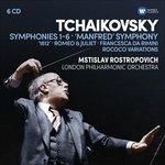 Sinfonie n.1, n.2, n.3, n.4, n.5, n.6 - CD Audio di Pyotr Ilyich Tchaikovsky,Mstislav Rostropovich,London Philharmonic Orchestra