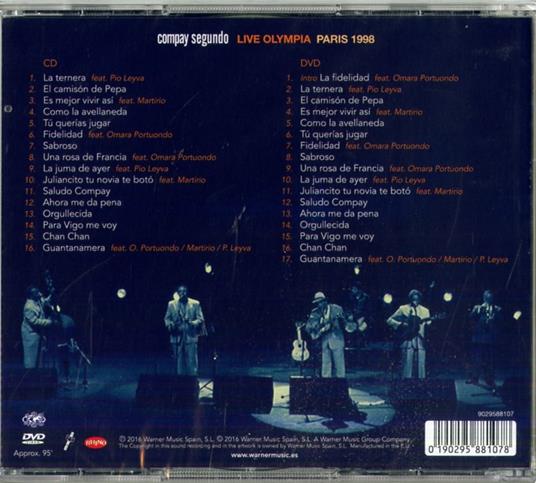 Live Olympia Paris 1988 - CD Audio + DVD di Compay Segundo - 2