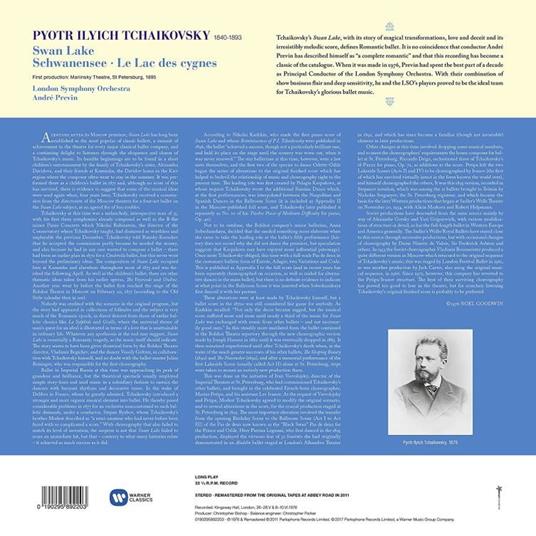 Il lago dei cigni (Swan Lake) - Vinile LP di Pyotr Ilyich Tchaikovsky,André Previn,London Symphony Orchestra - 2
