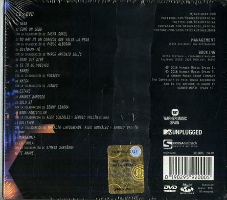 MTV Unplugged - CD Audio + DVD di Miguel Bosé - 2