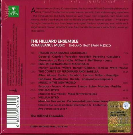 Musica corale del Rinascimento - CD Audio di Hilliard Ensemble - 2