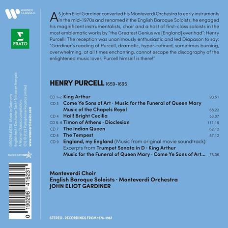 Purcell - CD Audio di Henry Purcell,John Eliot Gardiner - 2
