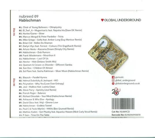 Global Underground. Nubreed 9 - CD Audio di Habischman - 2