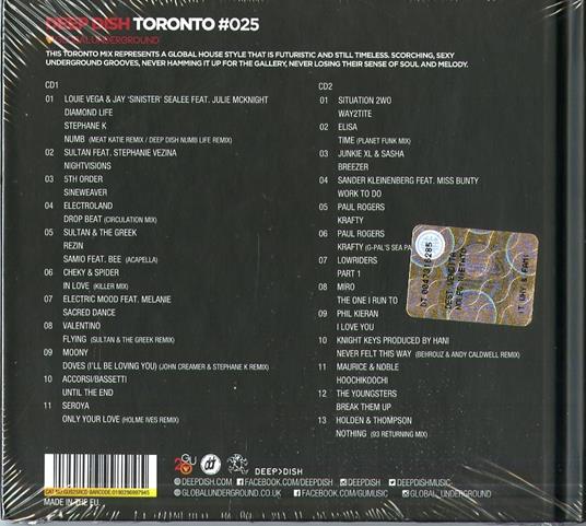 Global Underground 25 Toronto - CD Audio di Deep Dish - 2