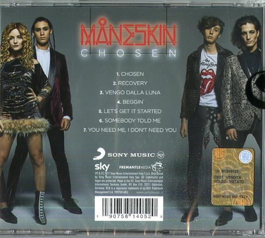 Chosen (X Factor 2017) - CD Audio di Maneskin - 2