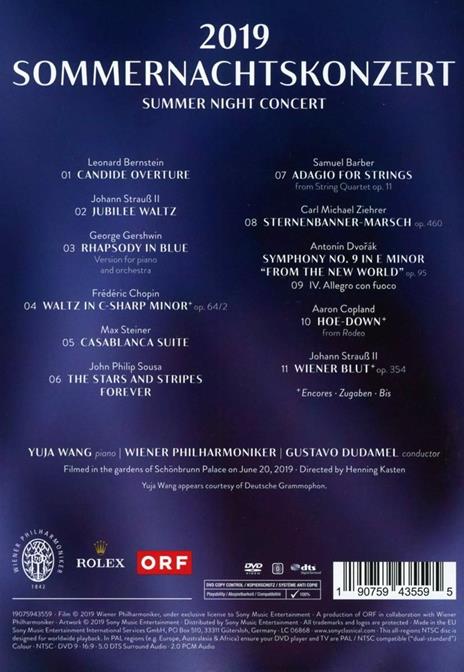 2019 Sommernachts Konzert (DVD) - DVD di Wiener Philharmoniker,Gustavo Dudamel,Yuja Wang - 2