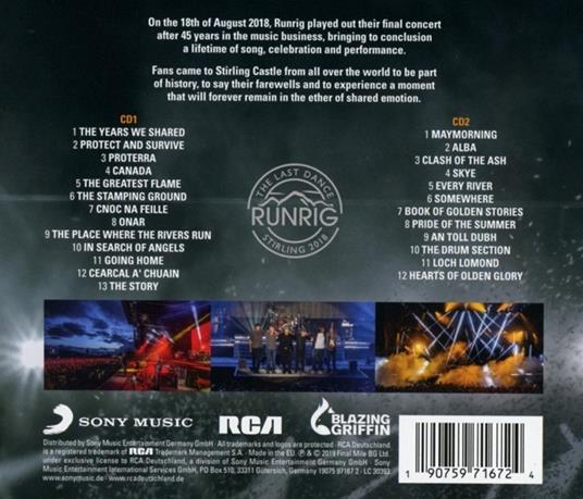 The Last Dance. Farewell Concert - CD Audio di Runrig