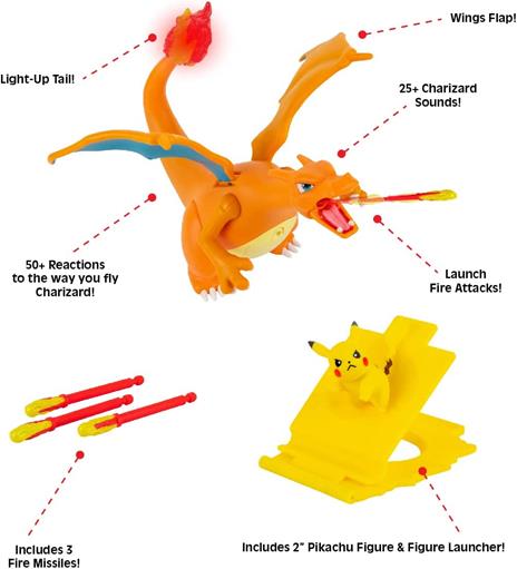 Pokémon Interactive Deluxe Action Figura Charizard 15 Cm Jazwares - 2