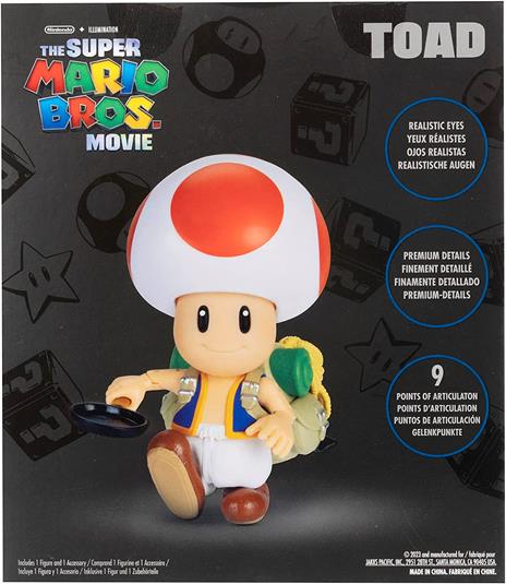 The Super Mario Bros. Movie Action Figura Toad 13 Cm Jakks Pacific - 6