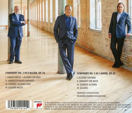 Beethoven for Three. Symphonies Nos. 2 & 5 - CD Audio di Ludwig van Beethoven,Yo-Yo Ma,Emanuel Ax,Leonidas Kavakos - 2