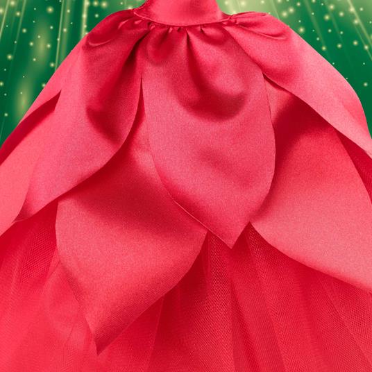 Barbie Magia delle Feste 2022, bambola con abito rosso, stella di Natale applicata alla scollatura - 4