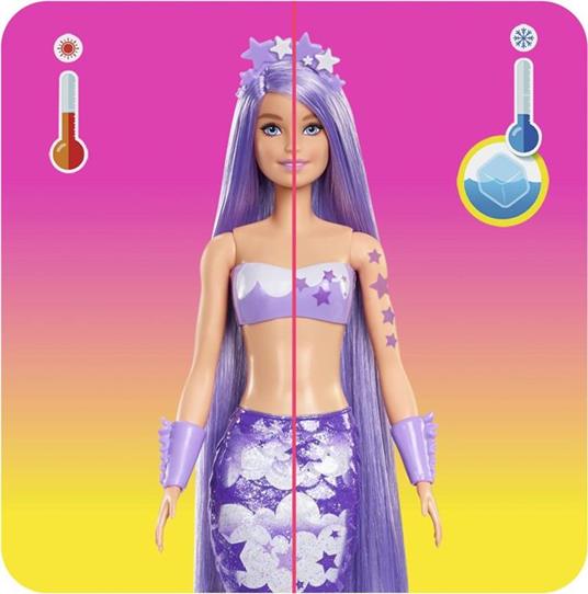 Barbie-Color Reveal Assortimento Bambola Sirena Cambia Colore con Look Misterioso da Rivelare - 12