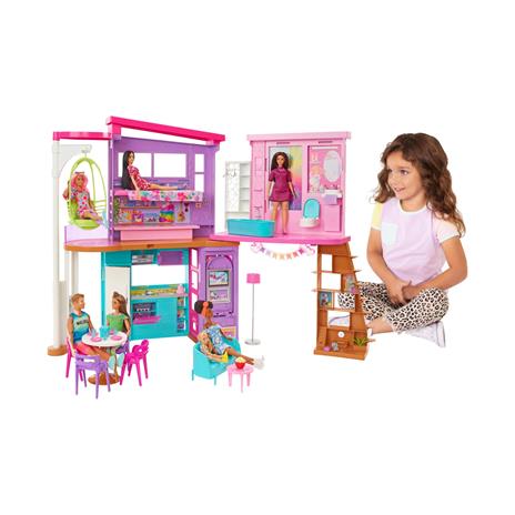 Barbie - Barbie Casa di Malibu 106 cm playset casa delle bambole con 2 piani, 6 stanze, ascensore altalena e più di 30 pezzi - 2