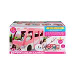 Barbie - Camper dei Sogni, Veicolo con Scivolo e Piscina e 7 Aree Gioco; Alto 76 cm include 2 Cuccioli ed oltre 60 Accessori