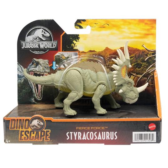 Jurassic World - Forza Bruta Dinosauro Styracosaurus con articolazioni mobili e dettagli realistici; 3+ anni