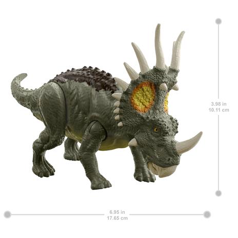 Jurassic World - Forza Bruta Dinosauro Styracosaurus con articolazioni mobili e dettagli realistici; 3+ anni - 7