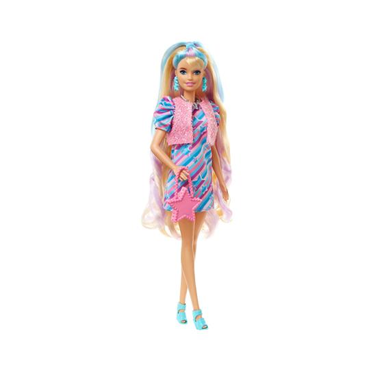 Barbie - Super Chioma Bambola con abito a stelle, capelli fantasia lunghi 21,6cm, abito, 15 accessori alla moda - 12