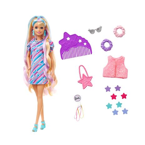 Barbie - Super Chioma Bambola con abito a stelle, capelli fantasia lunghi 21,6cm, abito, 15 accessori alla moda - 2