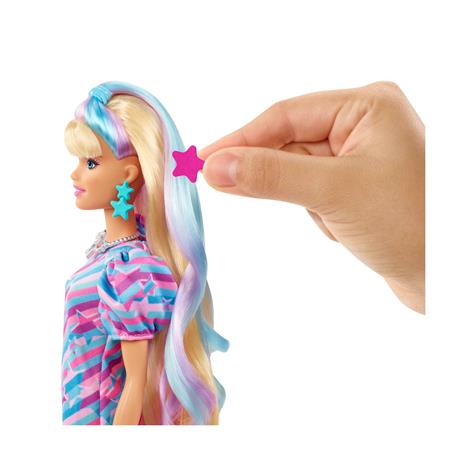 Barbie - Super Chioma Bambola con abito a stelle, capelli fantasia lunghi 21,6cm, abito, 15 accessori alla moda - 3