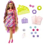 Barbie Super Chioma Bambola Curvy Con Abito A Fiori
