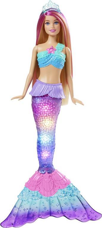 Barbie-Dreamtopia Sirena Luci Scintillanti Bambola Bionda con Coda che si Illumina