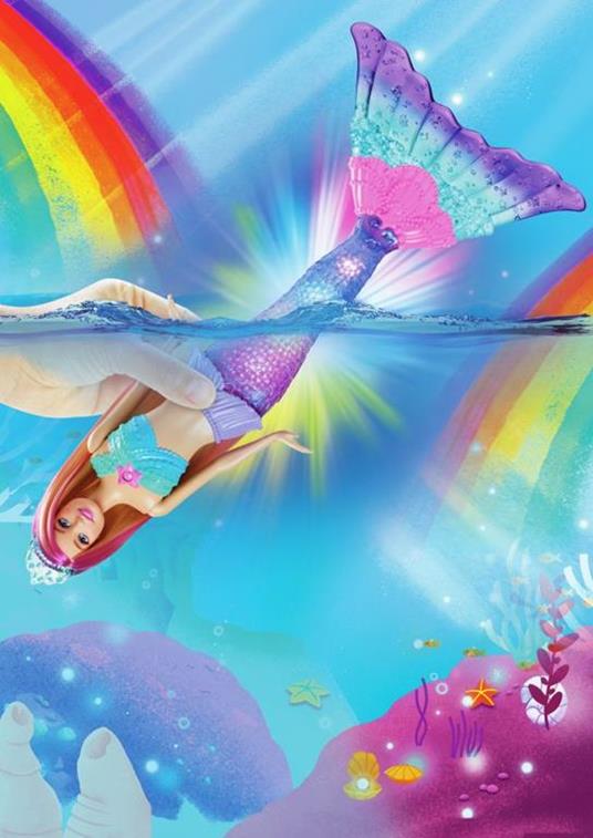 Barbie-Dreamtopia Sirena Luci Scintillanti Bambola Bionda con Coda che si Illumina - 4
