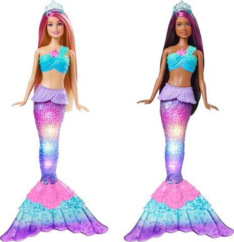 Barbie-Dreamtopia Sirena Luci Scintillanti Bambola Bionda con Coda che si Illumina - 5