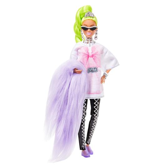 Barbie - Extra Bambola Snodata con Lunghissimi Capelli Verde Fluo, Giocattolo per Bambini 3+ Anni, HDJ44 - 5