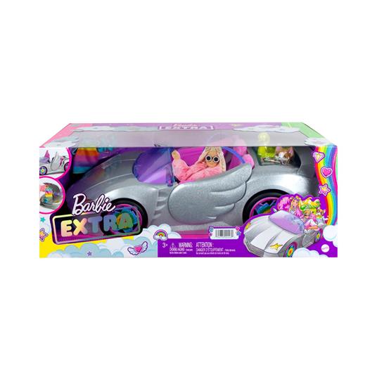 Barbie Extra Cabrio - Bambola con Auto Argentata e Cagnolino - 1 Top e 2 Paia di Scarpe - Piscina per Cuccioli - 2