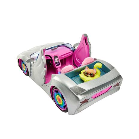 Barbie Extra Cabrio - Bambola con Auto Argentata e Cagnolino - 1 Top e 2 Paia di Scarpe - Piscina per Cuccioli - 11