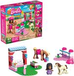 MEGA - Barbie Maneggio con Ostacoli, 73 Blocchi da Costruzione tra cui 1 Micro Bambola Barbie e 1 Cavallo