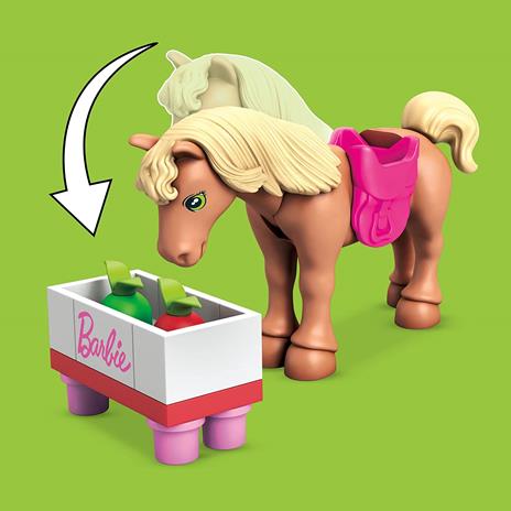 MEGA - Barbie Maneggio con Ostacoli, 73 Blocchi da Costruzione tra cui 1 Micro Bambola Barbie e 1 Cavallo - 5