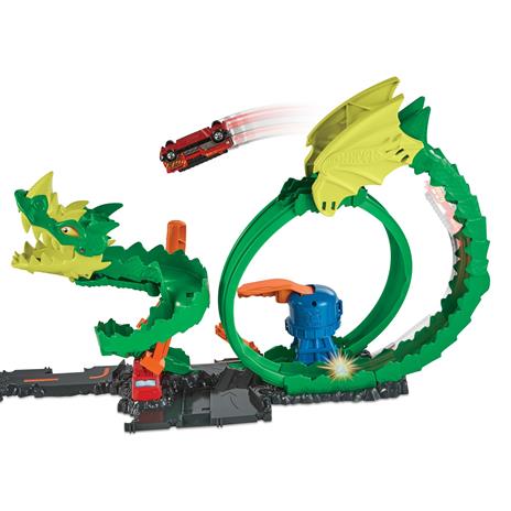 Hot Wheels-Dragone di Fuoco con 1 Veicolo Die-Cast Incluso e Stazione dei Pompieri - 3