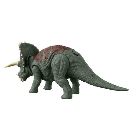 Jurassic World - Il Dominio Roar StrikersTriceratopo Erbivoro Action Figure, con ruggito, attacco a forti testate - 5