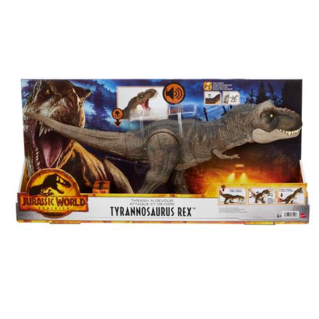 Jurassic World- Dinosauro articolato T-Rex Golpea e Devora con Suono - 6