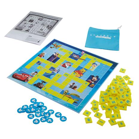 Scrabble Junior Disney, gioco di parole crociate per bambini dai 5 ai 10 anni con 2 giochi in 1 - 2