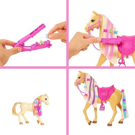 Barbie- Il Ranch di Barbie, Playset con Bambola Barbie Bionda, 2 Cavalli e Oltre 20 Accessori per Spazzolare e Coccolare gli Animali, Giocattolo per Bambini 3+Anni, HGB58, Imballaggio Sostenibile - 2
