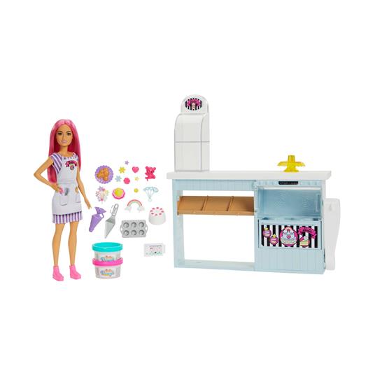 Barbie Pasticceria - Playset con Bambola e Postazione da Pasticceria - Bambola da 30 cm - Oltre 20 Accessori per Dolci - 2
