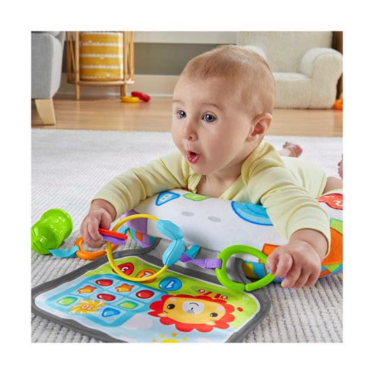Fisher-Price Cuscino Baby Gamer giocattolo sensoriale per giocare distesi sul pancino, dalla nascita in su - 3