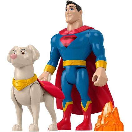 Personaggio Dc Comics Super Pets 15 Cm Superman E Krypto Fisher Price Hgl02