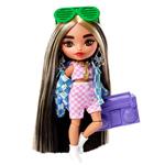 Barbie - Extra Minis Mini Bambola Articolata con Giacca a Quadri e Morbidi Capelli Bicolore