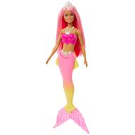 Barbie Dreamtopia, bambola dai capelli rosa e coroncina regale, con corpetto a conchiglia e la coda multicolore sfumata
