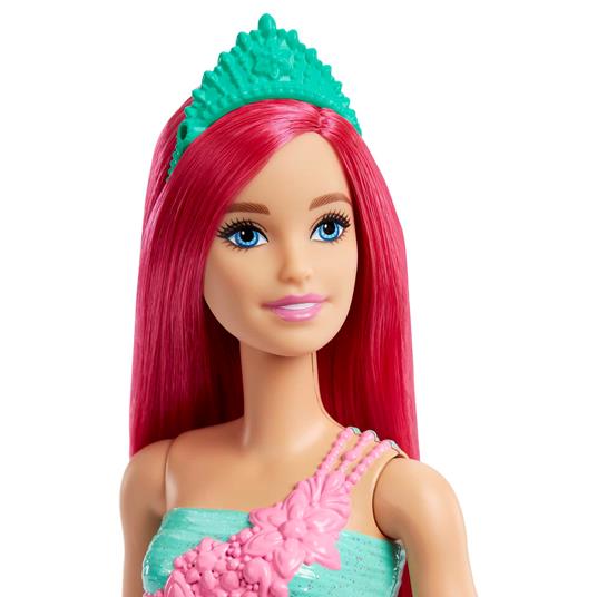Barbie Dreamtopia Principessa, bambola con corpetto scintillante, gonna lunga con colori sfumati, dettagli floreali - 3