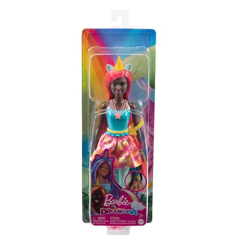 Barbie Dreamtopia, Bambola con capelli rosa e gialli, con gonna, coda di unicorno rimovibile e fascia per capelli - 6