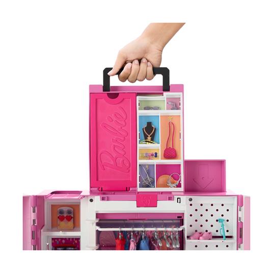 Barbie - Armadio dei Sogni Playset con bambola bionda, largo più di 60 cm, 15+ aree per riporre gli accessori, specchio - 4