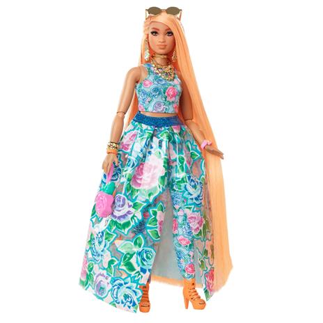 Barbie Extra, bambola con abito voluminoso, accessori, un'acconciatura alla moda e un cucciolo coordinato, snodata - 2