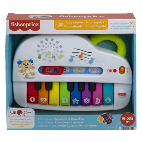 ??Fisher-Price - Pianoforte di Cagnolino Ridi & Impara, Edizione multilingue, pianoforte giocattolo portatile - 6
