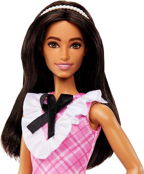 Barbie Fashionistas Vestito Rosa Capelli neri - 4