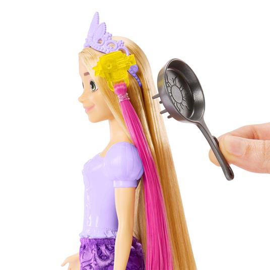 Disney Princess - Rapunzel Chioma Magica, Bambola con Extension Capelli Cambia-Colore e Accessori per Lo Styling - 3